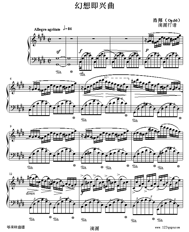 幻想即兴曲-滴漏打谱-肖邦1