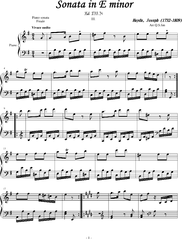 海顿钢琴奏鸣曲34-（终乐章）1
