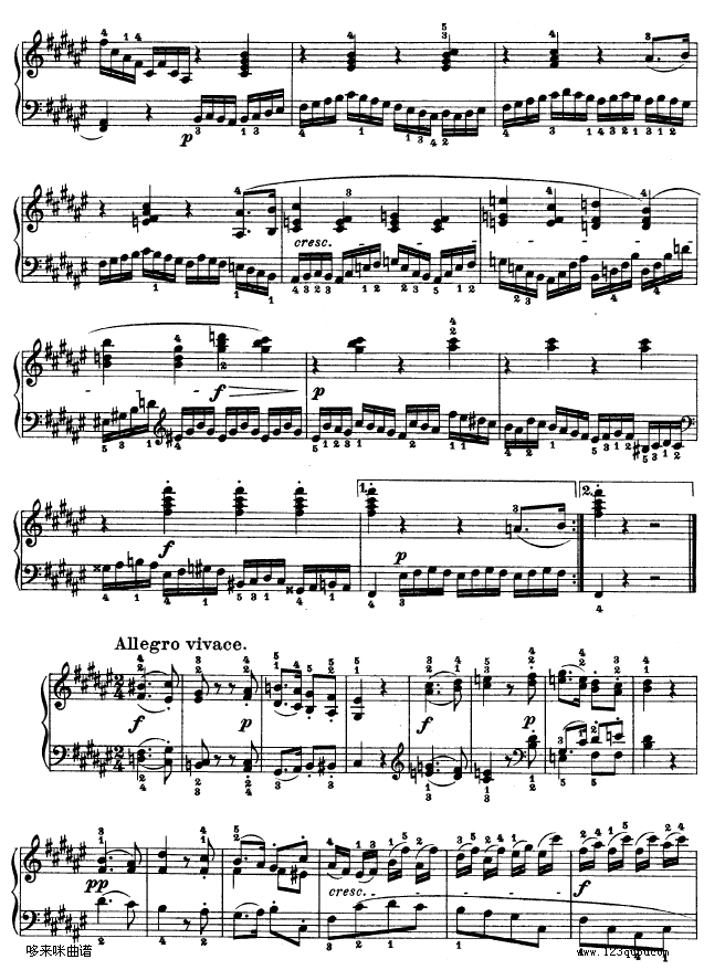 第二十四钢琴奏鸣曲-Op.78-贝多芬5