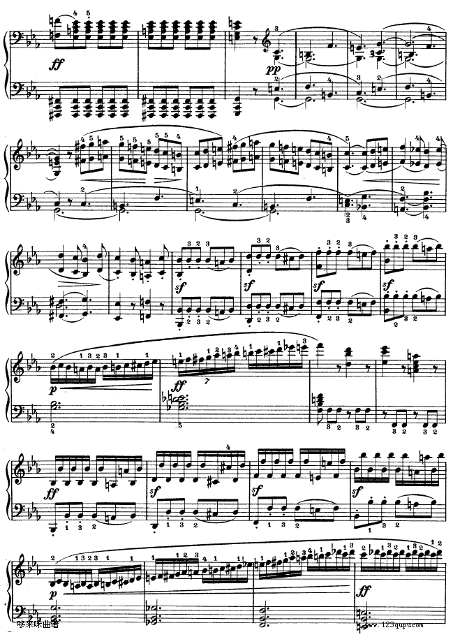 降E大调第四钢琴奏鸣曲-Op.7-贝多芬3