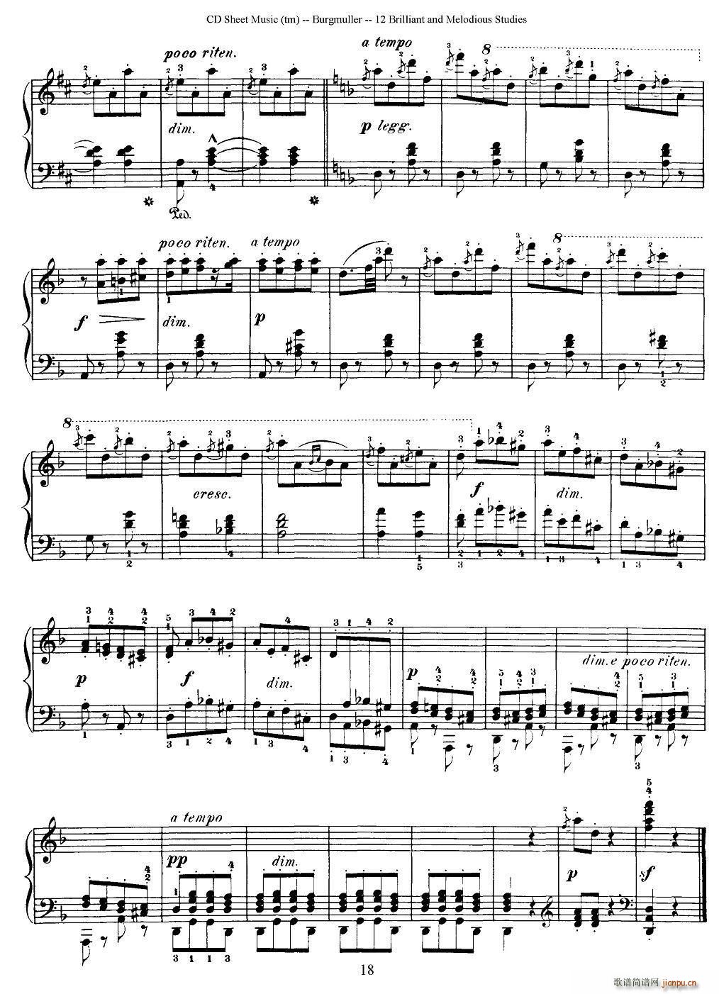 Burgmuller - 12 Brillian and Melodious Studies（7）4