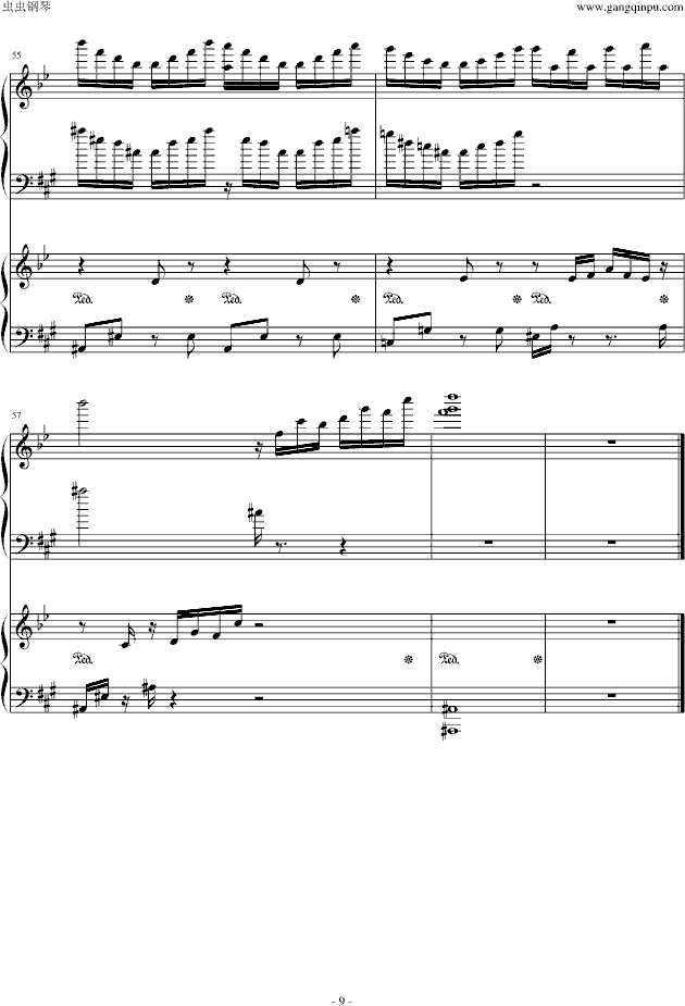 诗意鸣奏曲 四手联弹-钢琴谱(钢琴曲)-克莱德曼9