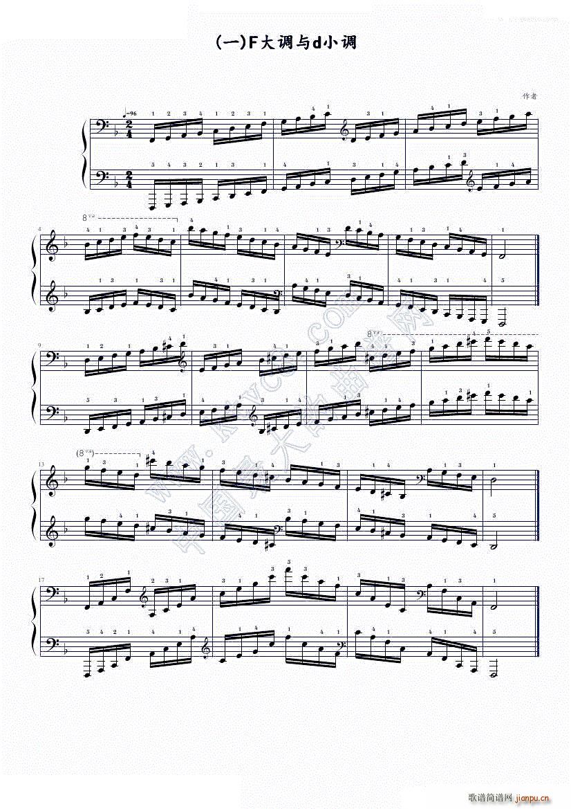 F大调与d小调-中国音乐家协会钢琴考级 六级音阶（一）1