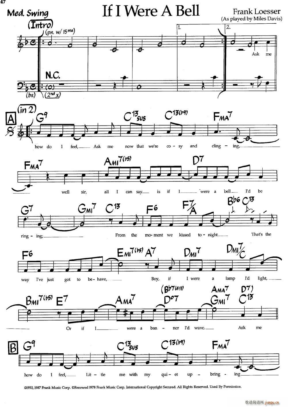 If I Were A Bell（爵士钢琴曲）1