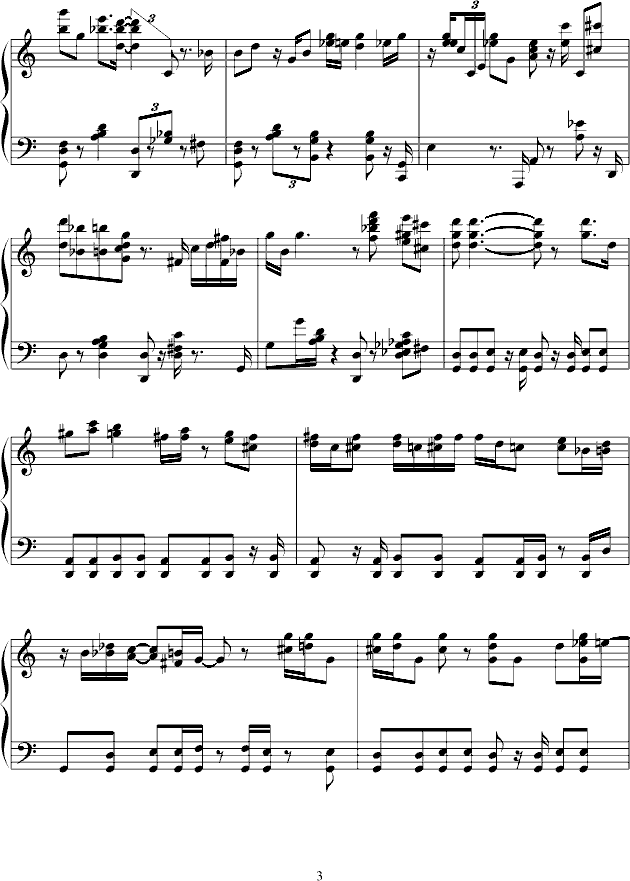 生日快乐 爵士版-钢琴谱(钢琴曲)-世界名曲3