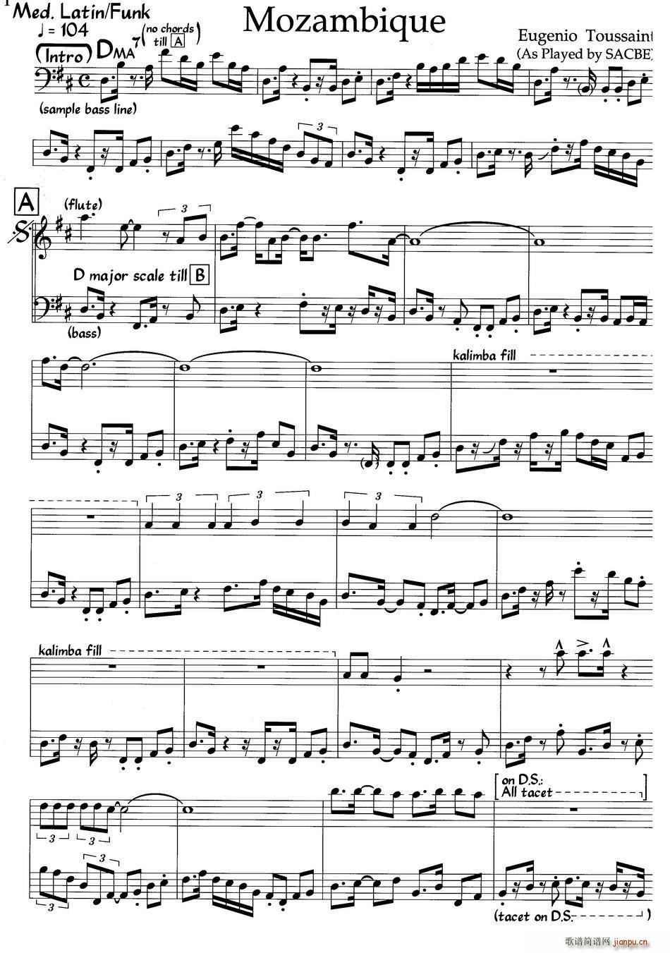 Mozambbique（莫桑比克）（爵士钢琴曲）1