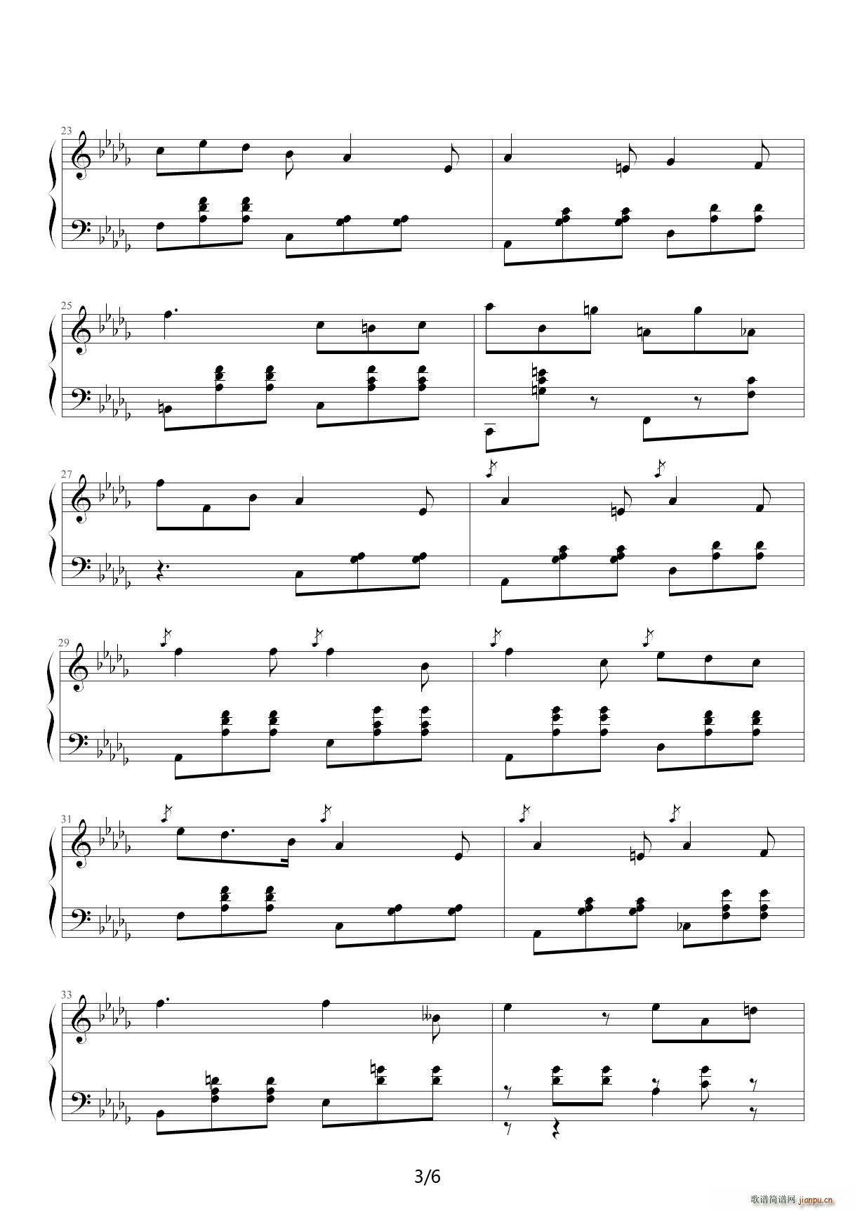 降E大调华丽圆舞曲 降D调3