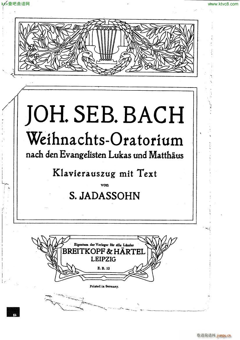 Bach JS BWV 248 Christmas Oratorio No 11