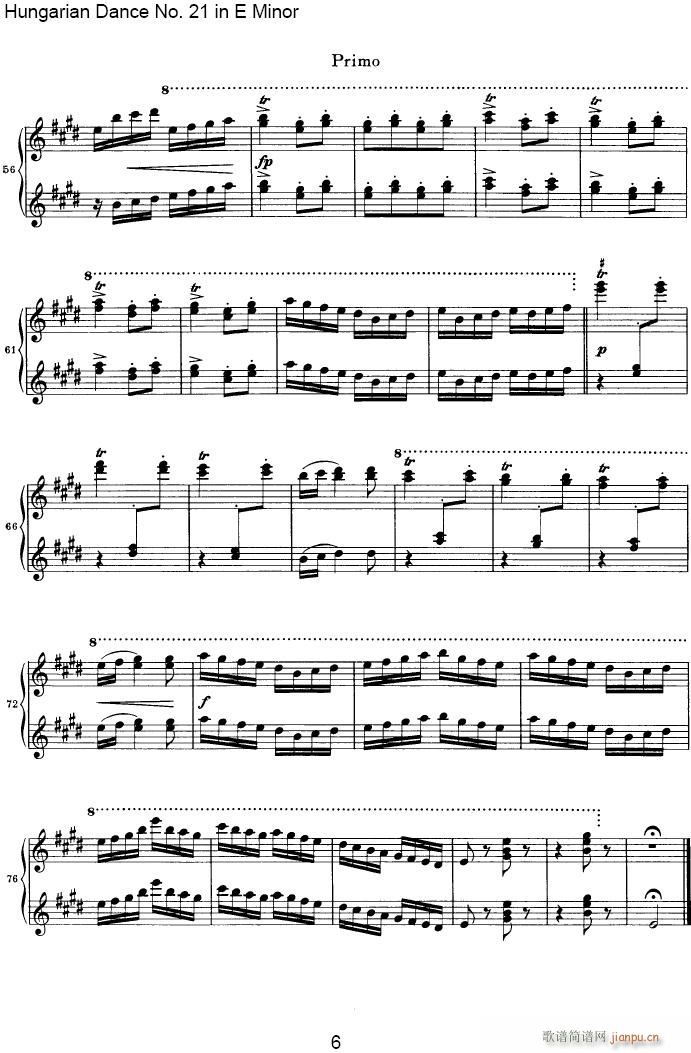 Hungarian Dance NO.21in E Minor66