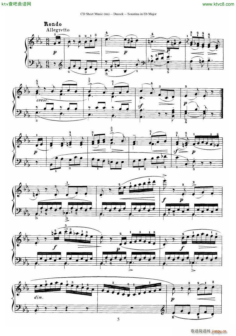 Dussek Sonatina in G Major34