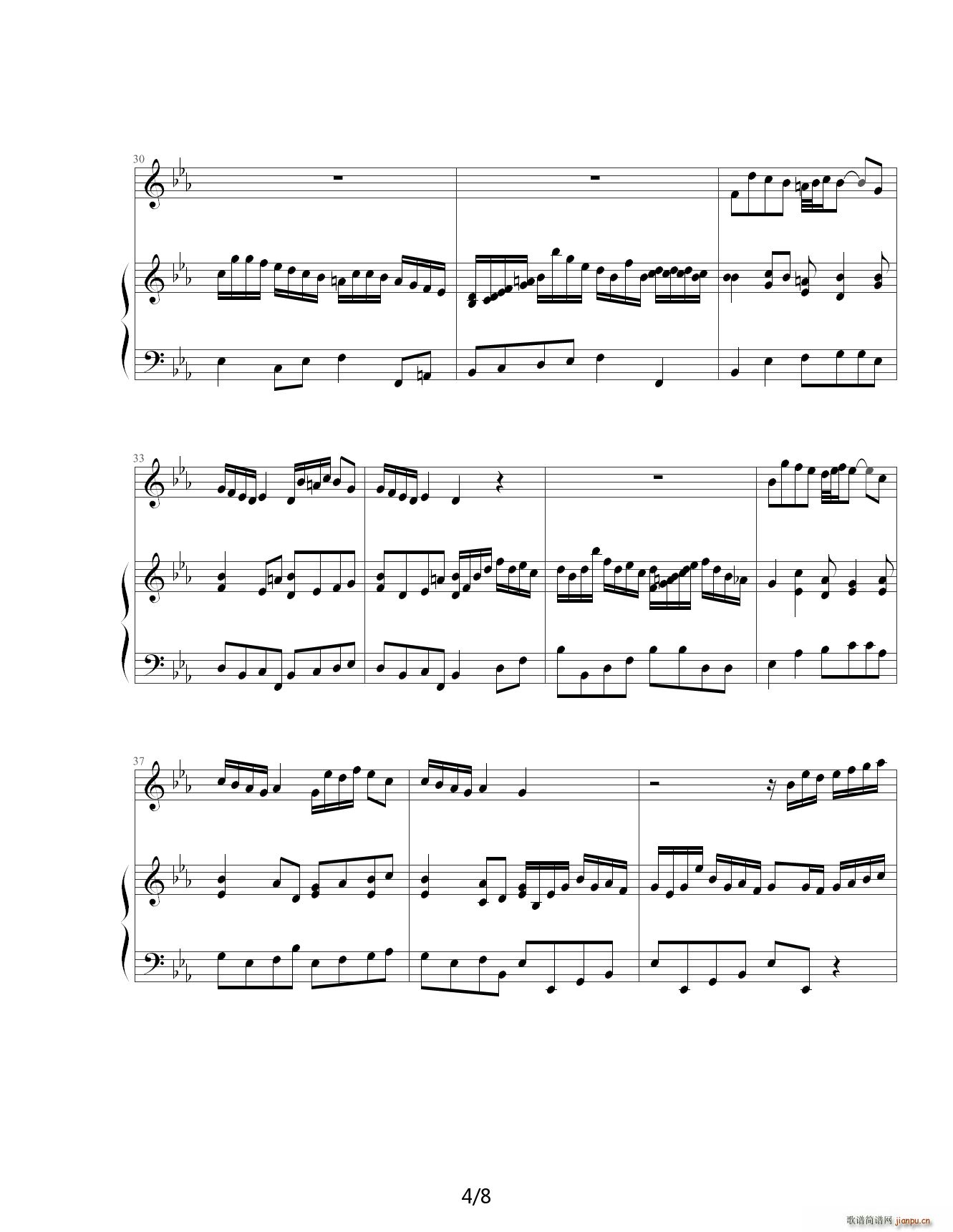 巴赫羽管键琴协奏曲BWV1031第一乐章 降E调4