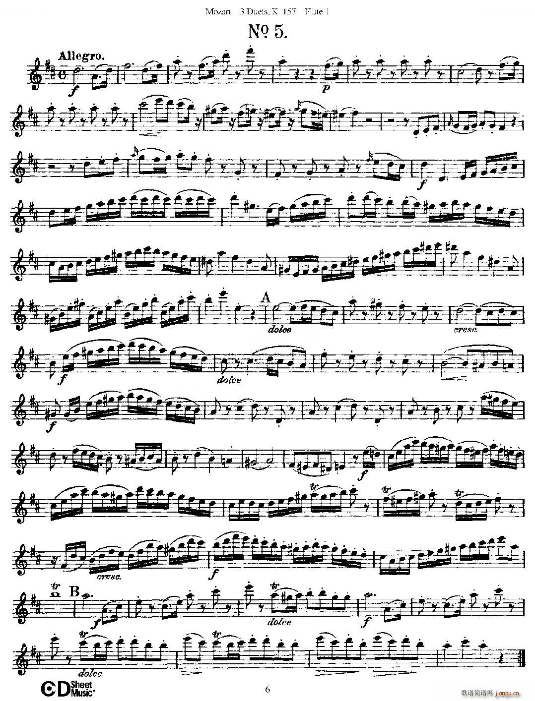 3 Duets K 157 之第一长笛（二重奏三首 K157号） 铜管5