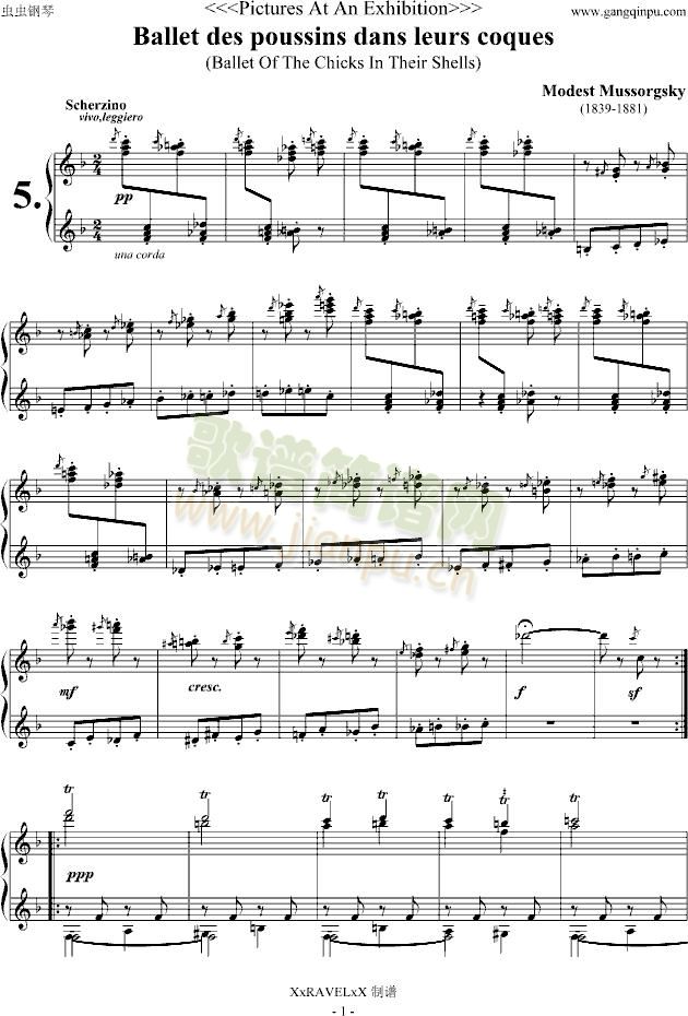 雏鸡的舞蹈-钢琴谱(钢琴曲)-穆索尔斯基1