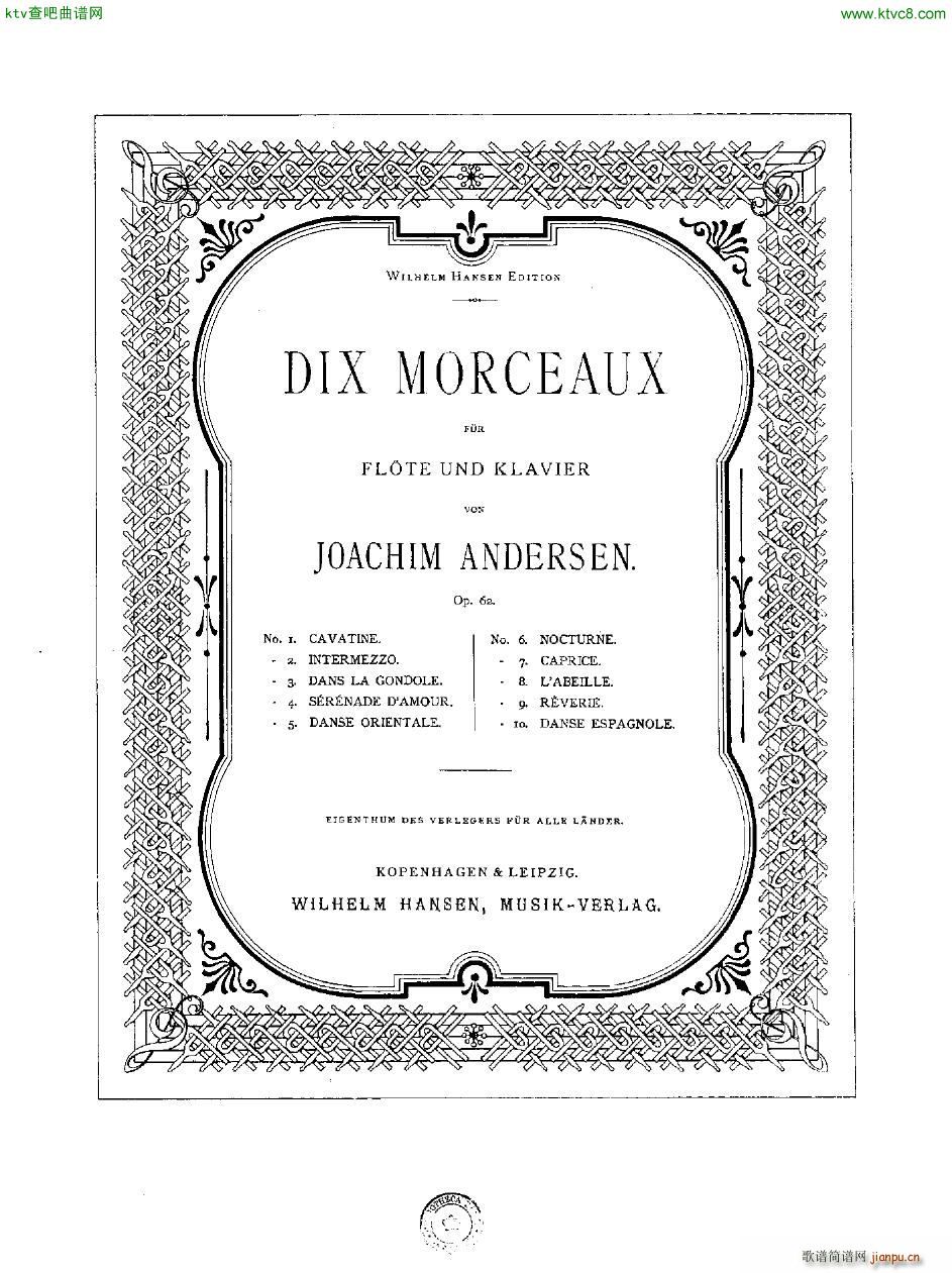 Andersen op 62 Dix Morceaux fl pno5