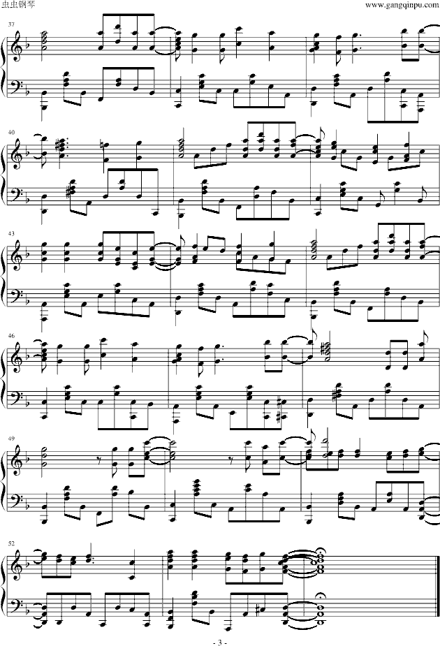 火影忍者疾风传op【萤之光】演奏版。品质保证-钢琴谱(钢琴曲)-火影忍者3