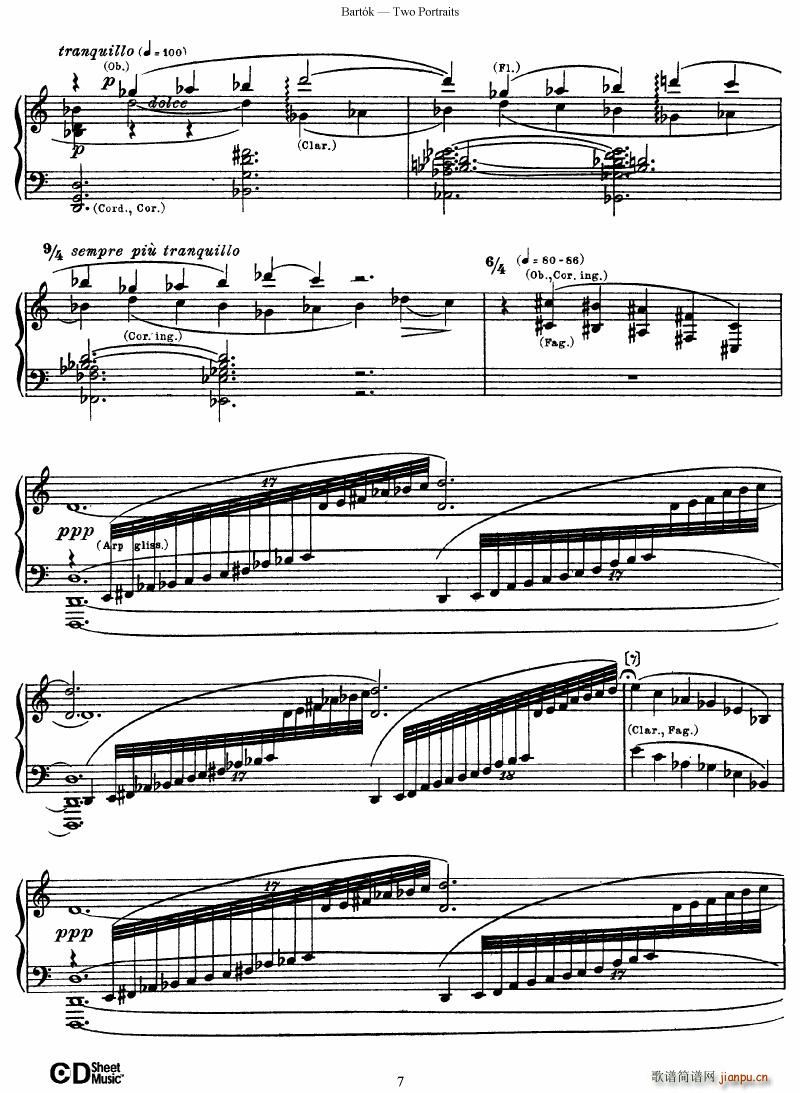 Bartok SZ 37 Two Portraits op 57
