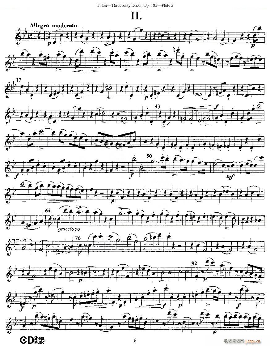 Three Easy Duets Op 102 之第二长笛（三首简易重奏曲作品102号） 铜管6