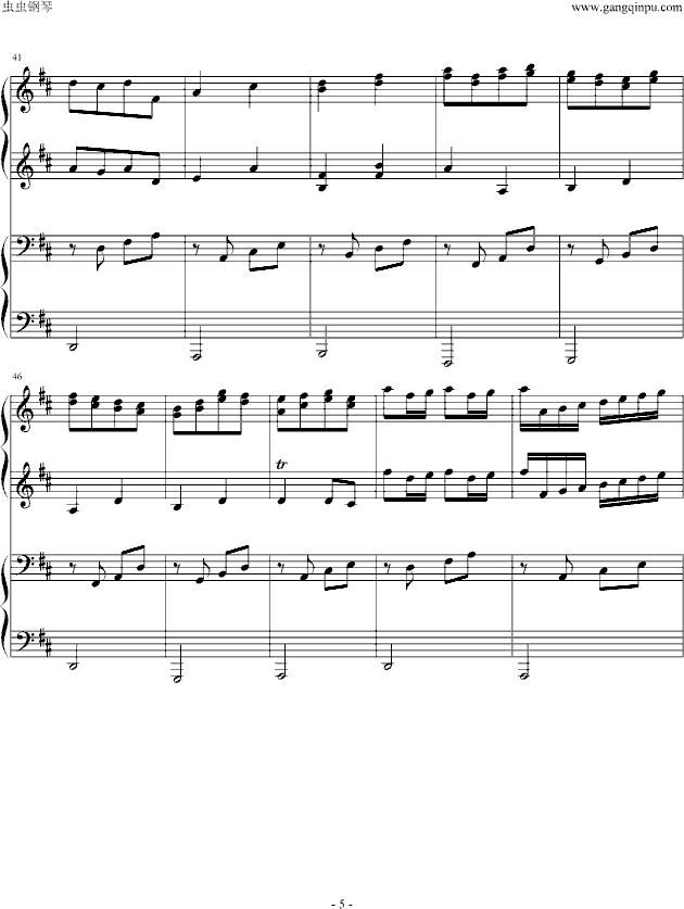 卡农四手联弹-Charm改编版-钢琴谱(钢琴曲)-帕赫贝尔-Pachelbel5