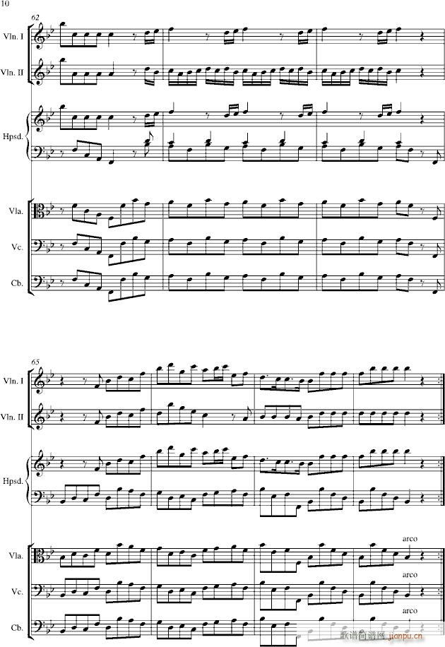 羽管键琴协奏曲 第一乐章 不太快的快板_亨德尔10