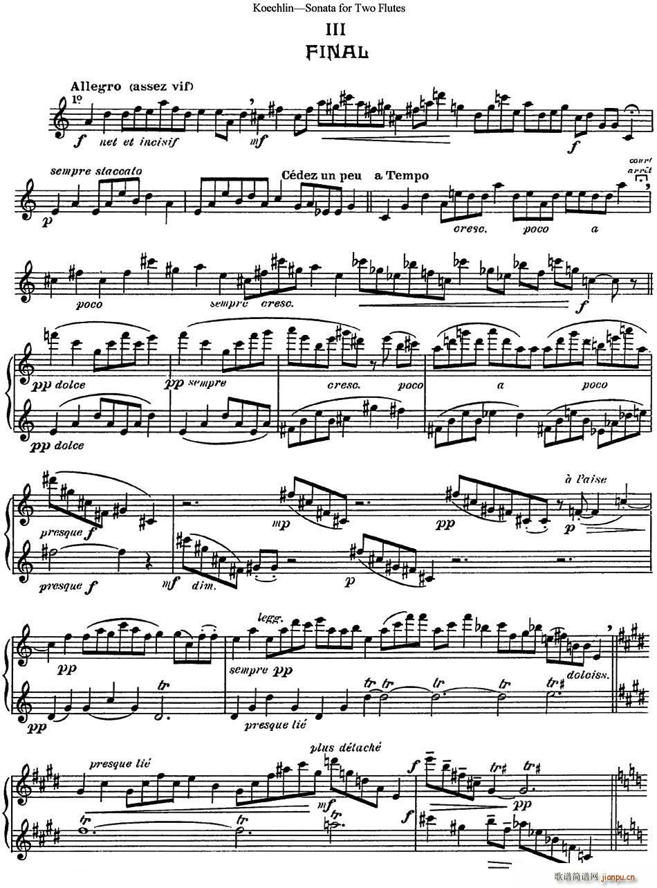 考埃琳双长笛奏鸣曲(NO 3)1