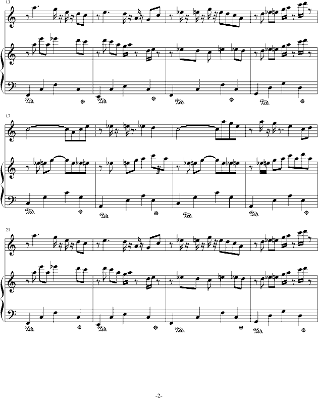 屋顶上的猫-钢琴谱(钢琴曲)-30281022