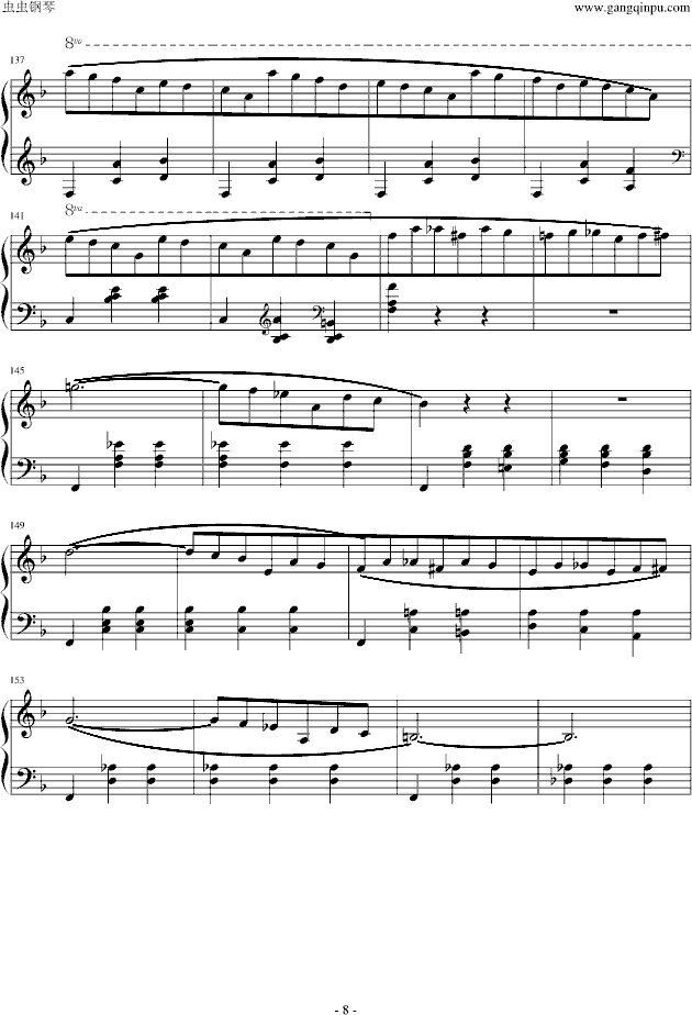 华丽的圆舞曲第三首（小猫圆舞曲）-钢琴谱(钢琴曲)-肖邦-chopin8