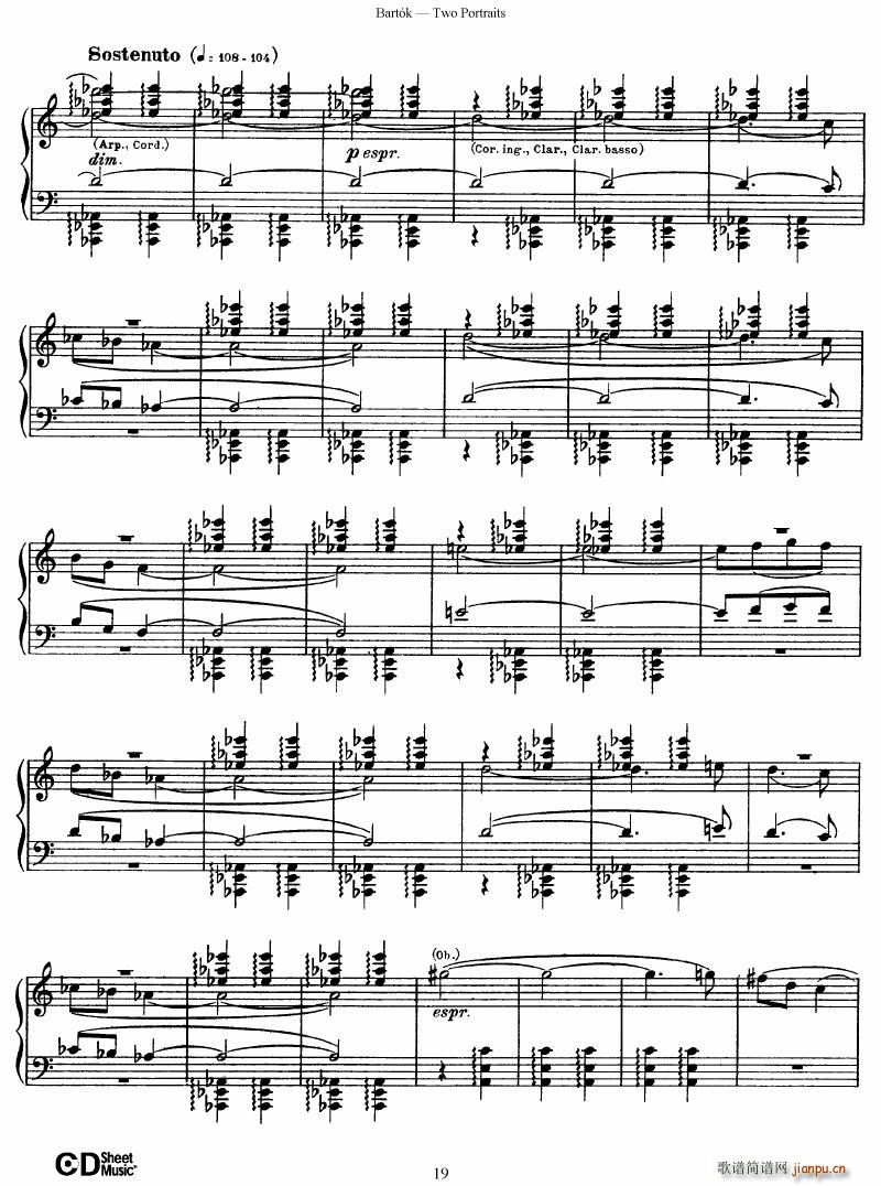 Bartok SZ 37 Two Portraits op 519