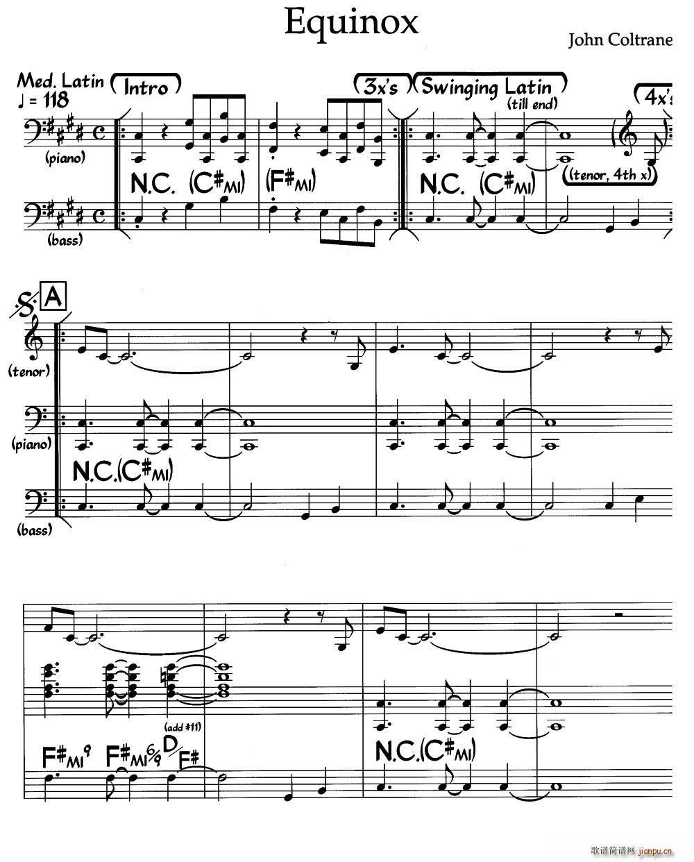 Equinox(爵士钢琴曲)1