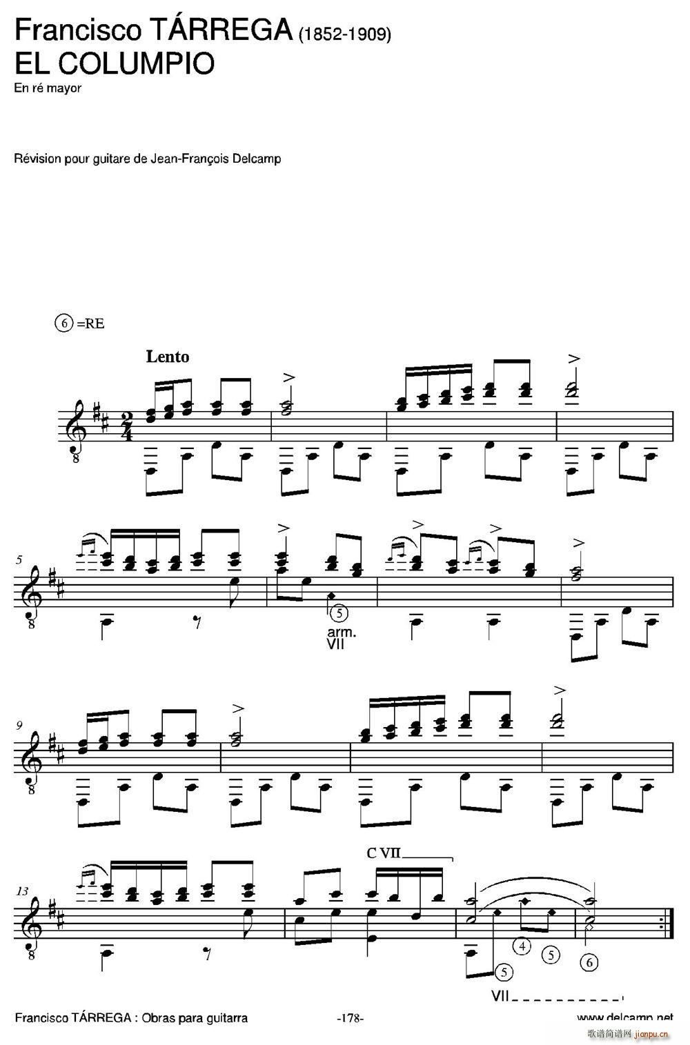 EL COLUMPIO(En re mayor)（古典吉他）1