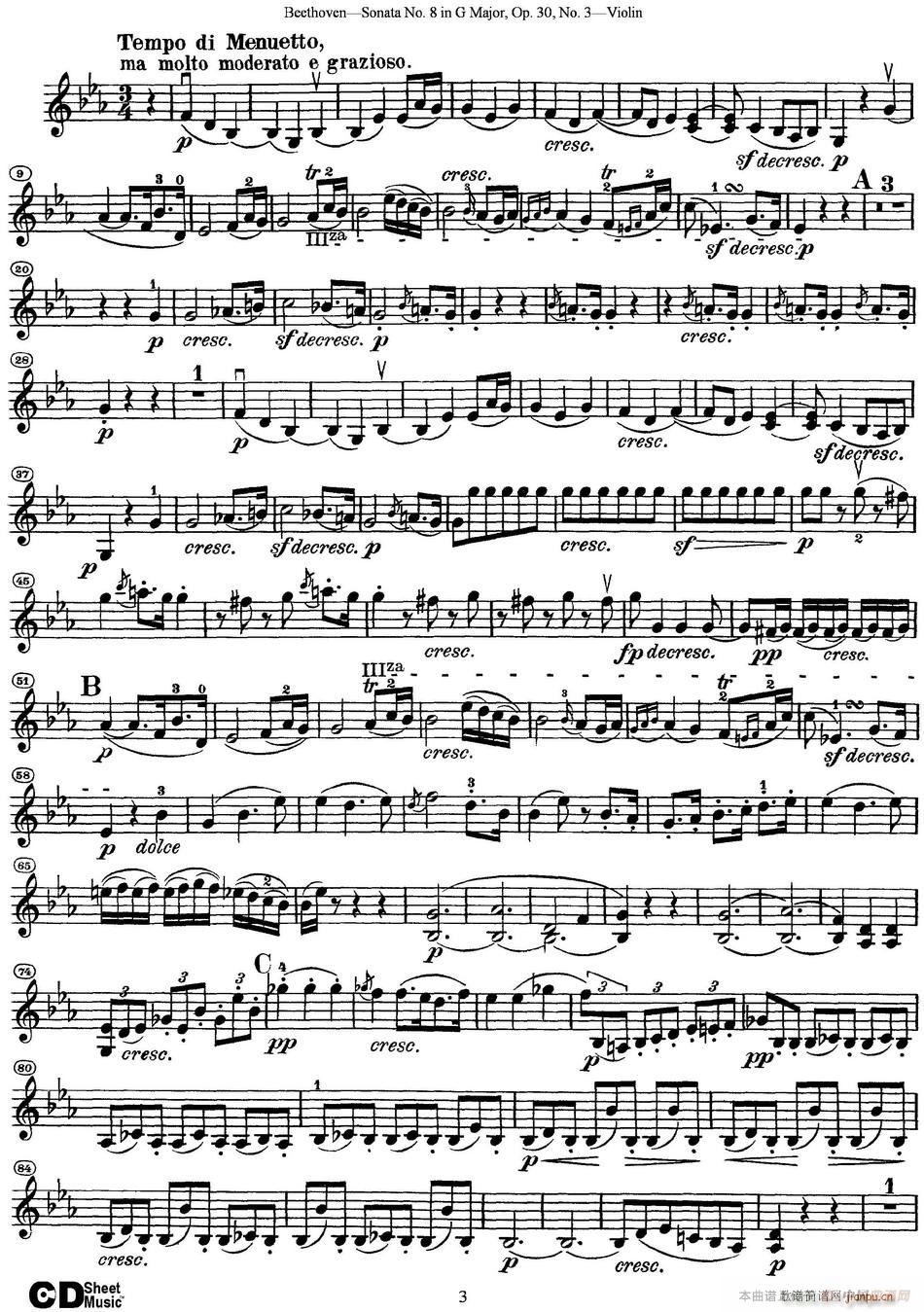 Violin Sonata No 8 in G Major Op 30 No 33