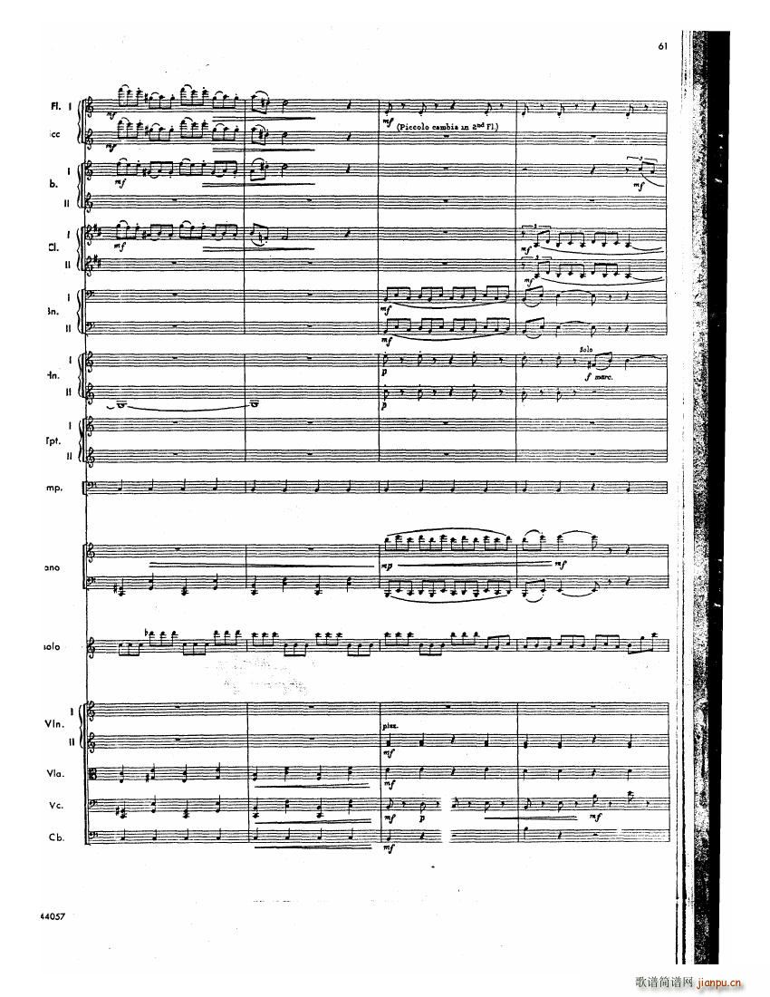 Barber op 14 Violin Concerto Score 二20