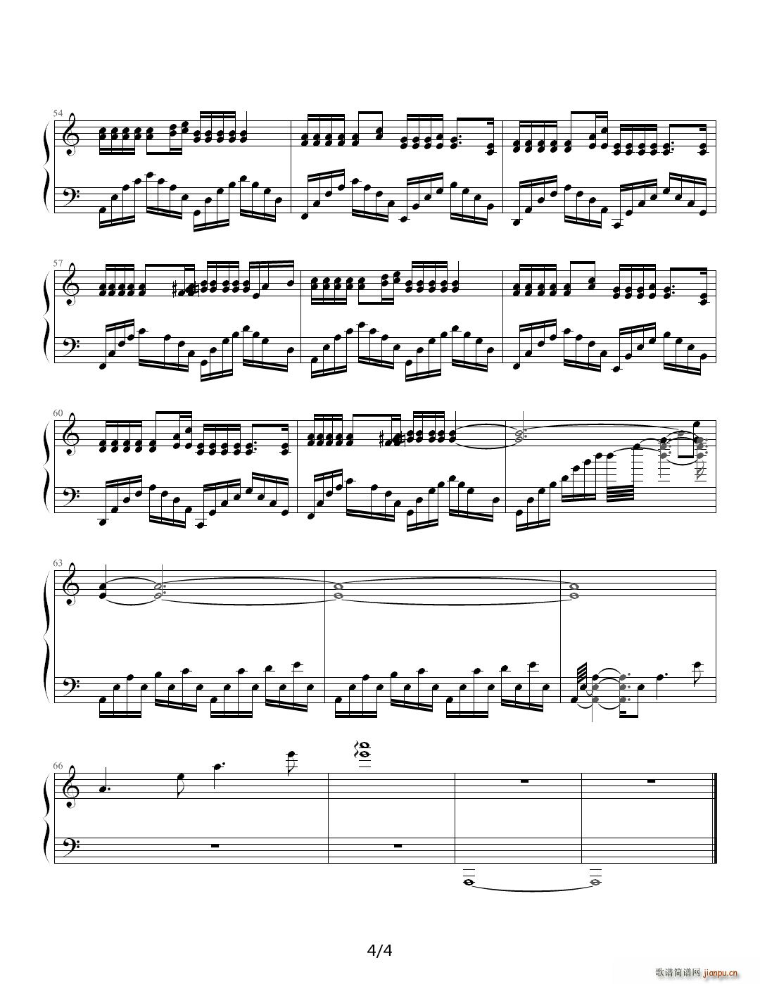 不能再错了�D�D诀别曲 C调4