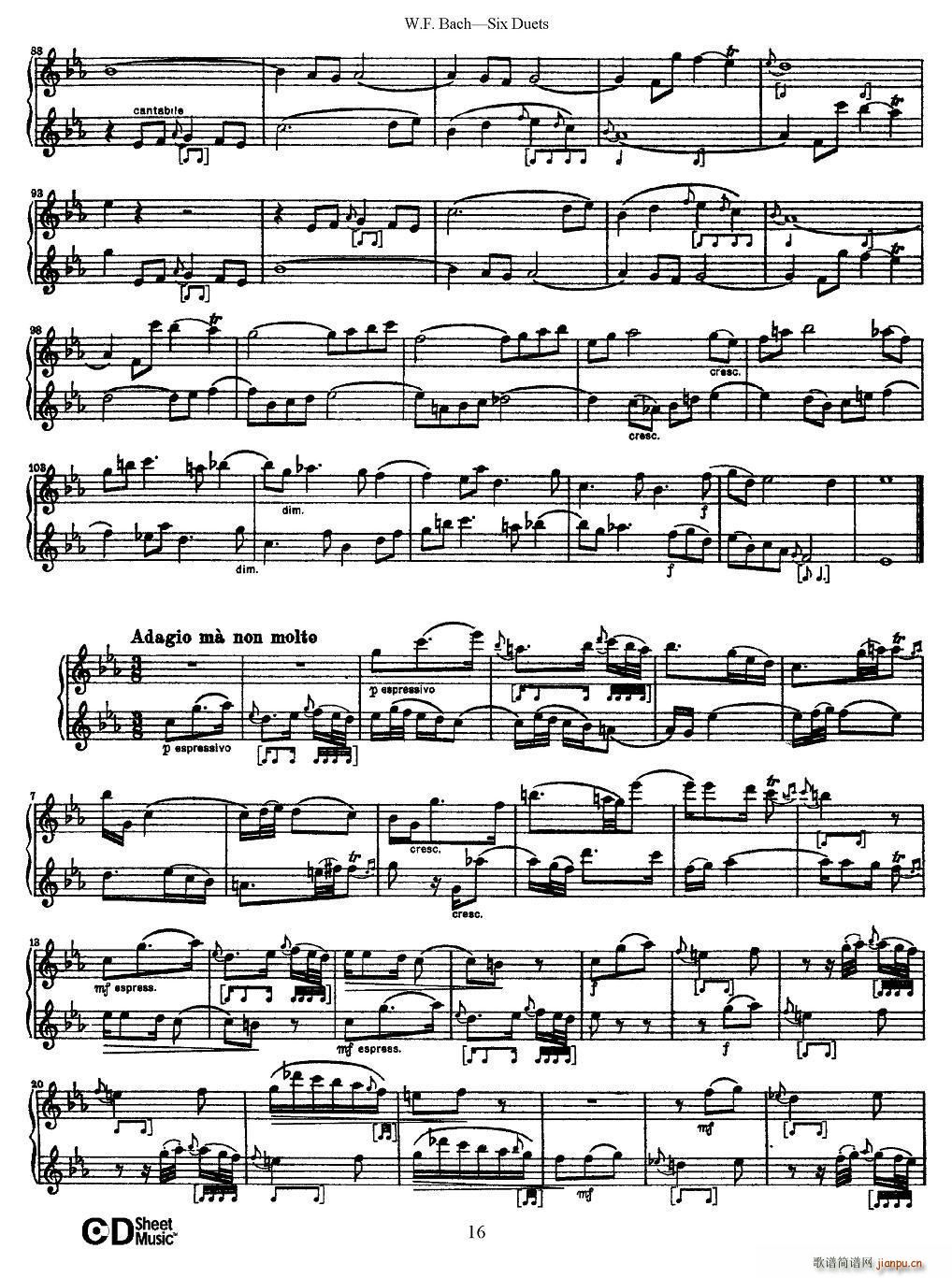 W F 巴赫―六首二重奏练习曲（3）3
