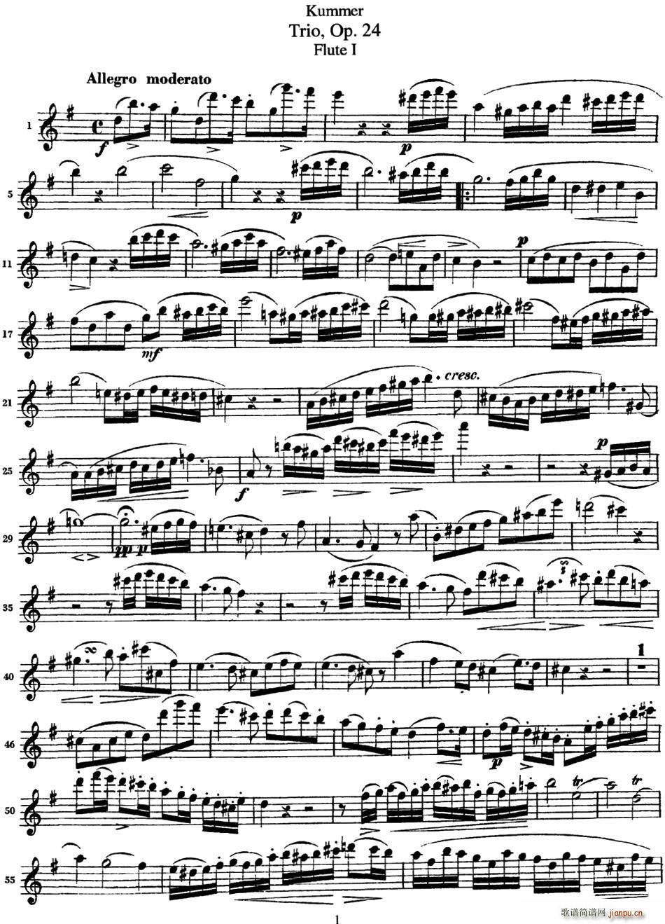 库默长笛三重奏Op 24(Flute 1)1