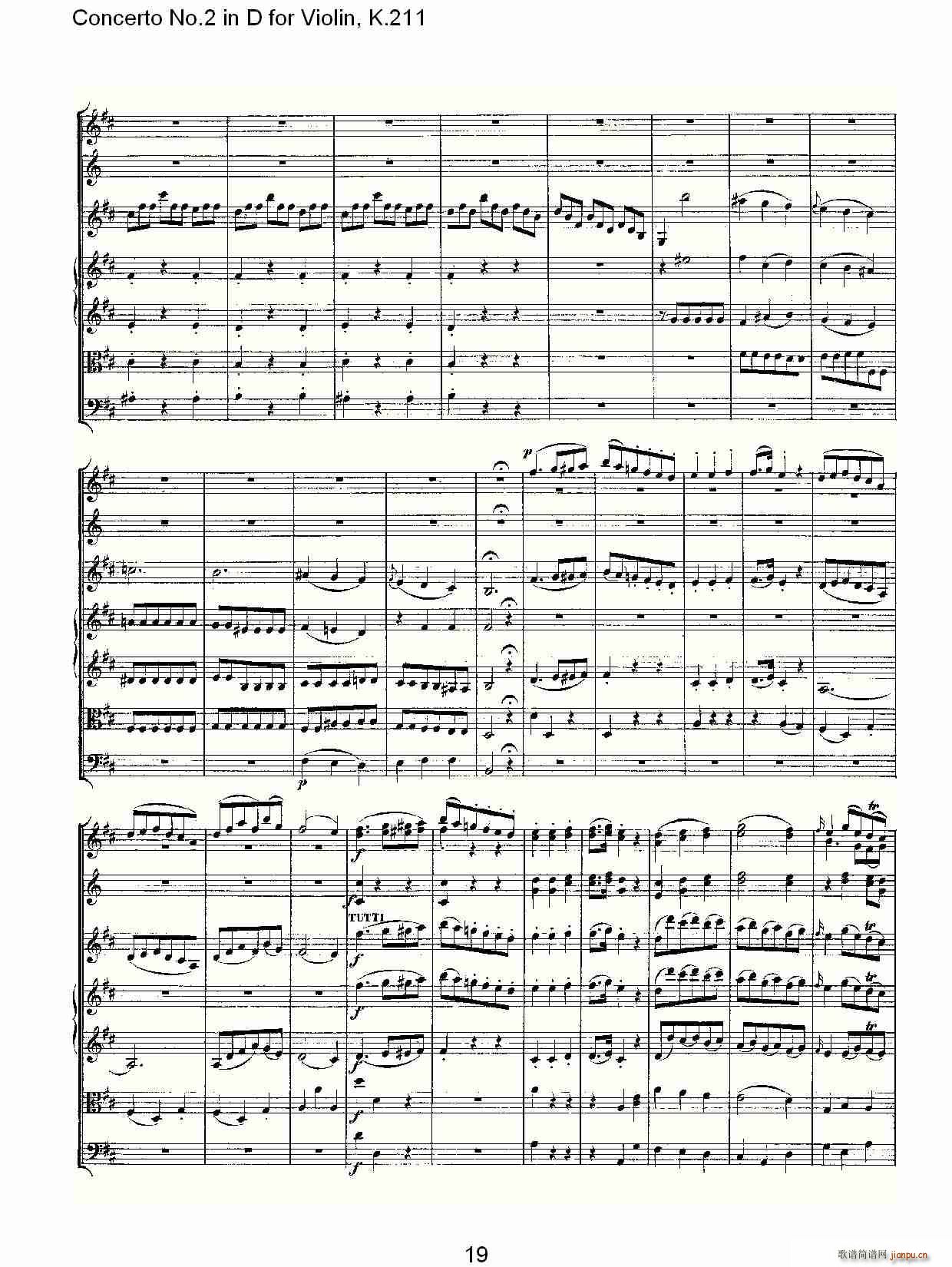 Concerto No.2 in D for Violin, K.211(D调小提琴第二协奏曲, )_沃尔夫冈・阿马多伊斯・莫扎特19