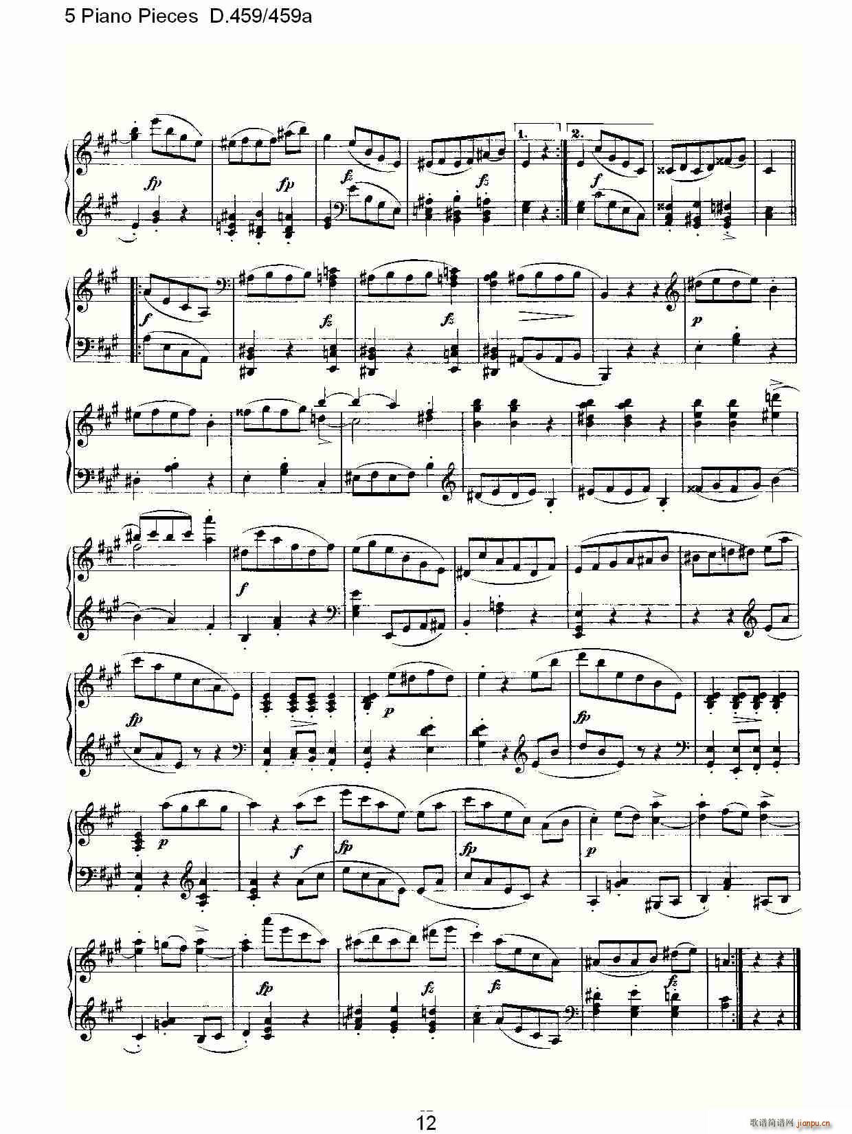 5 Piano Pieces D.459/459a（钢琴五联奏D.459/459a）12
