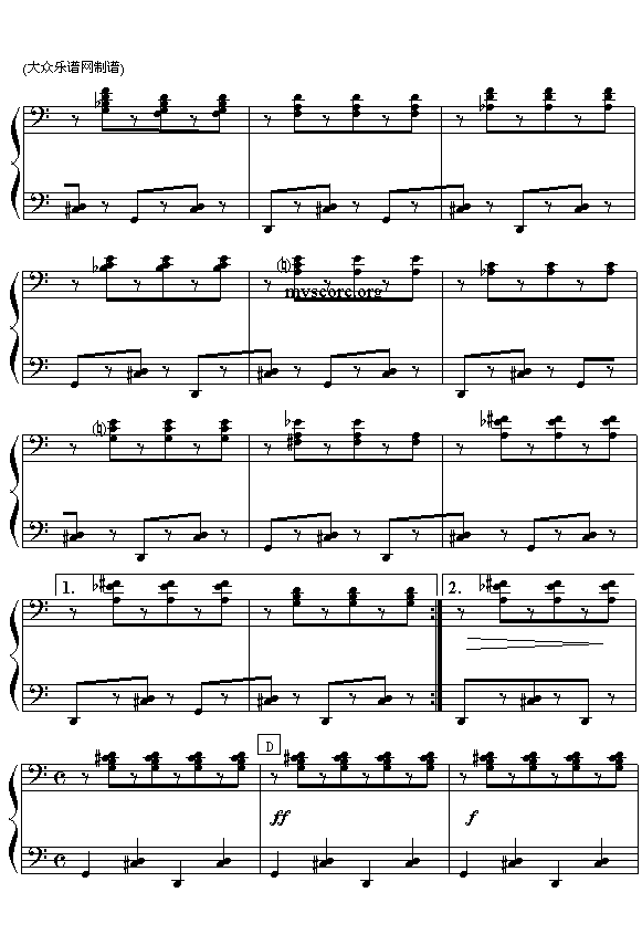 （俄）哈恰图良舞剧“加雅涅”选曲：马刀舞曲（之二 钢琴四手联弹）3
