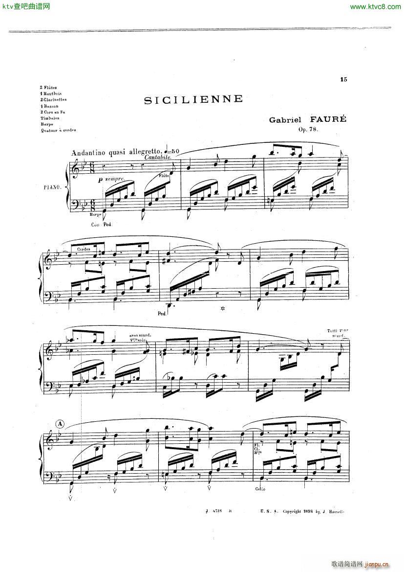 Fauré op 78 Sicilienne1