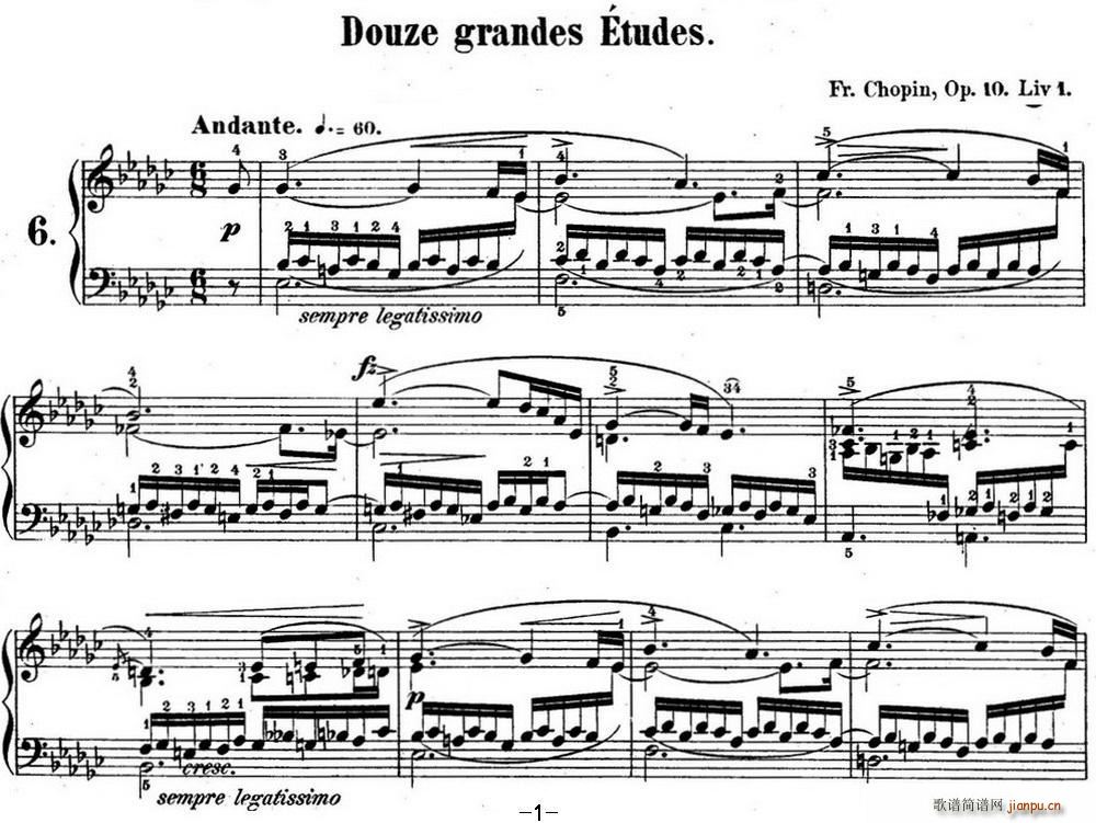肖邦练习曲6 Op 10 No 6 降e小调 Eb minor1