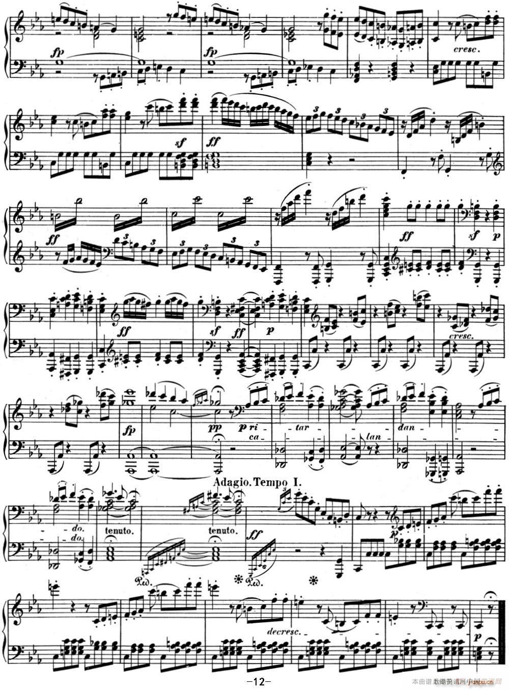 贝多芬钢琴奏鸣曲05 c小调 op 10 No 1 C minor312