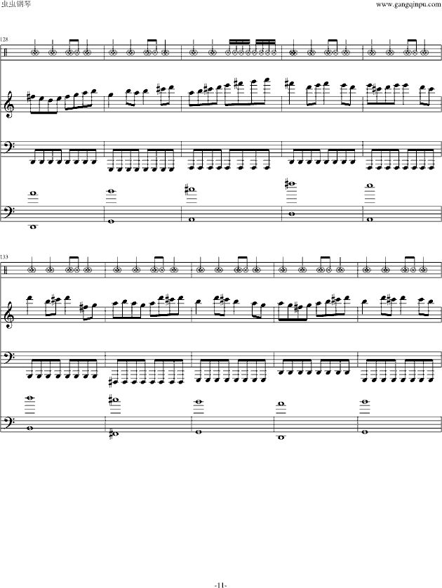 [修正]摇滚版卡农-钢琴谱(钢琴曲)-帕赫贝尔-Pachelbel11