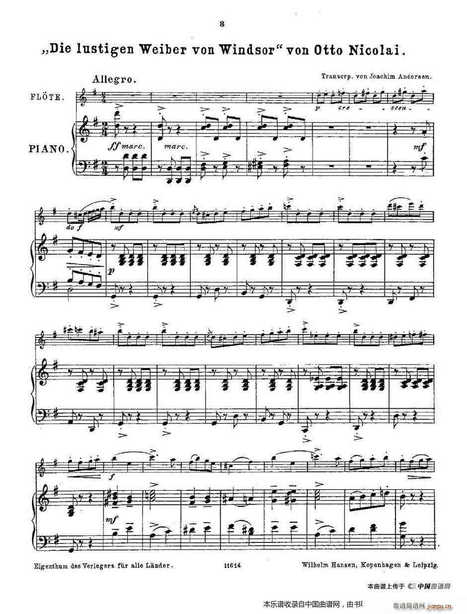 Opern-Transcriptionen Op 45-4（长笛 钢琴伴奏） 长笛谱1