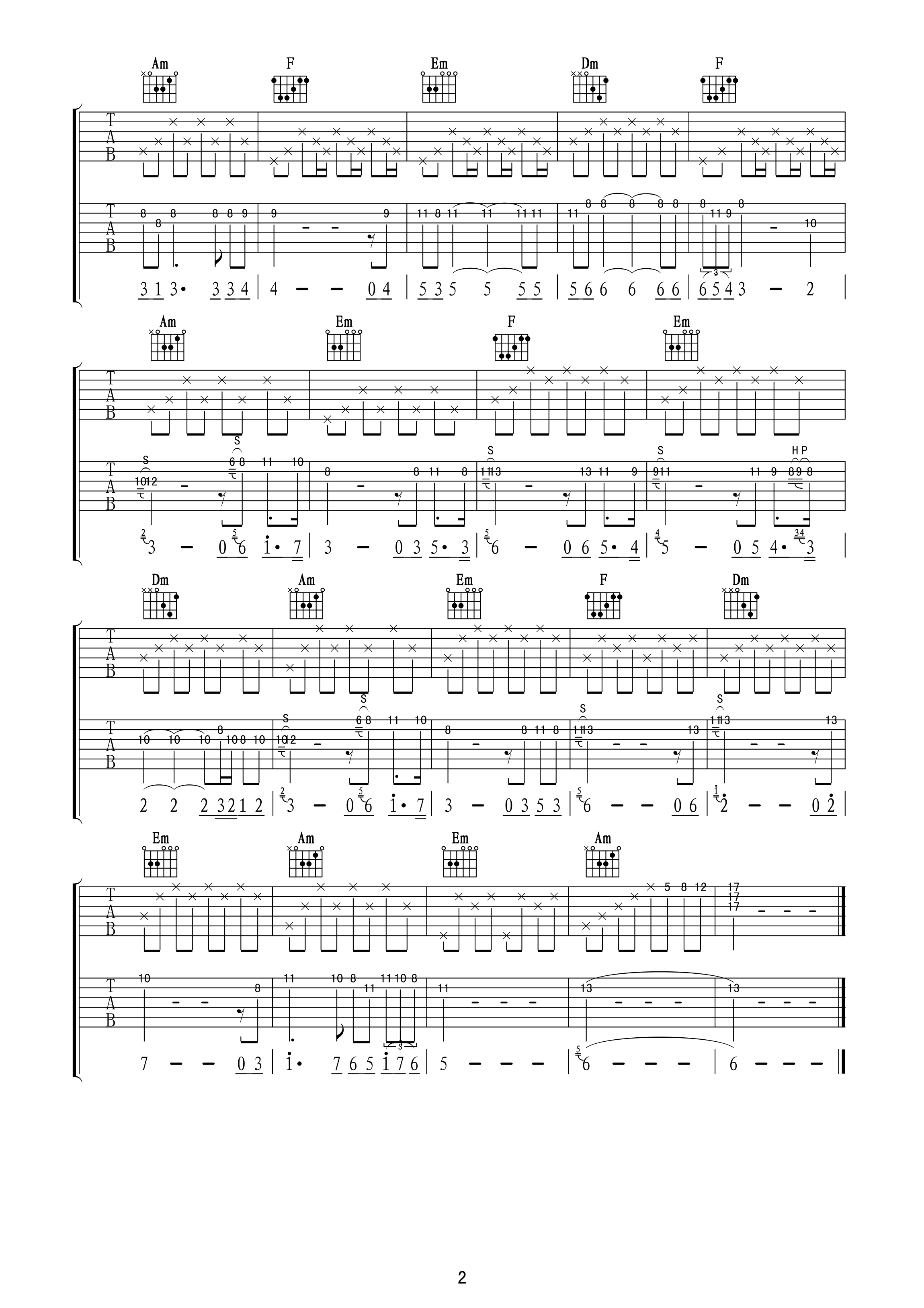 世界名曲罗密欧与朱丽叶（双吉他合奏谱）2