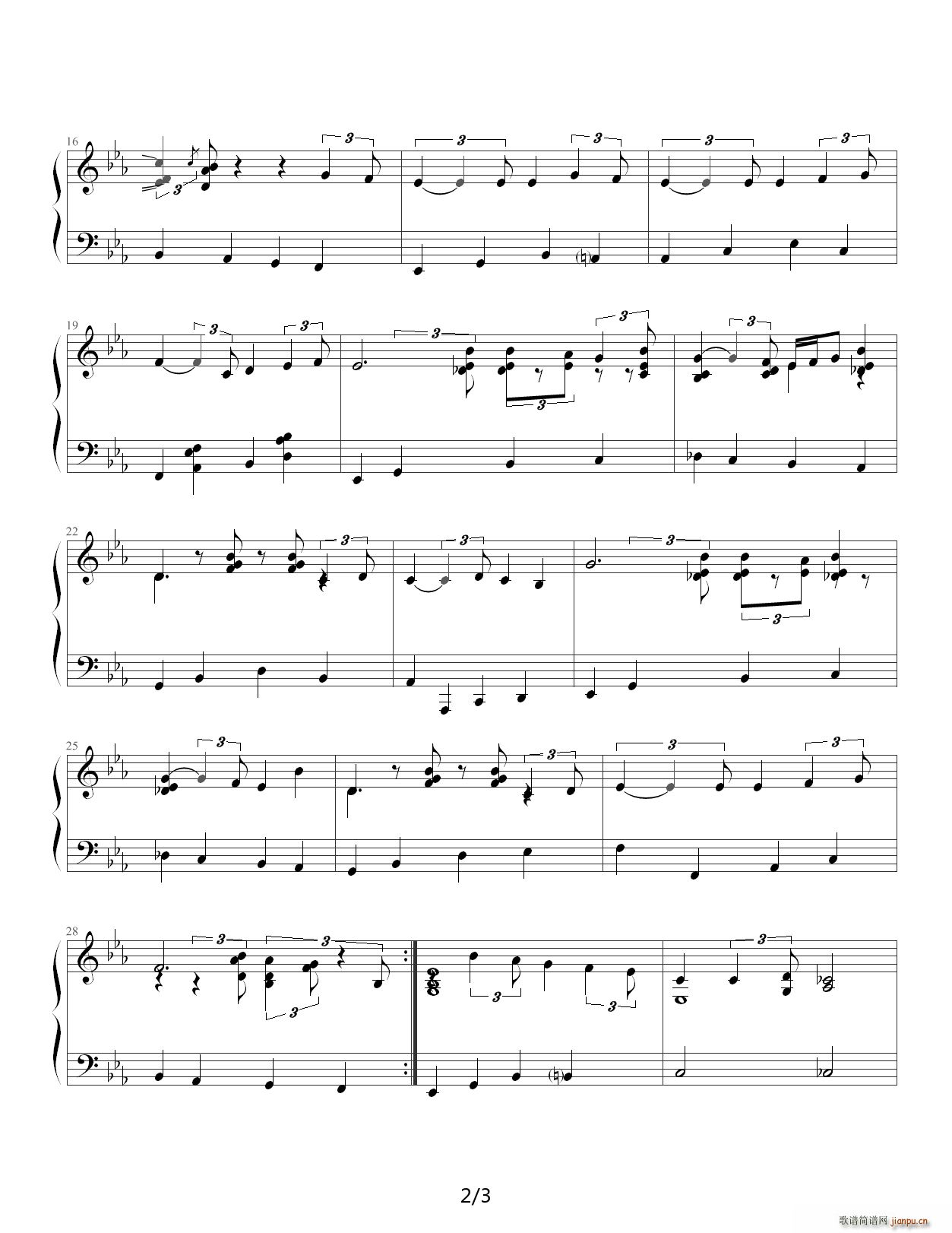 月亮代表我的心（Blues版） 降E调2