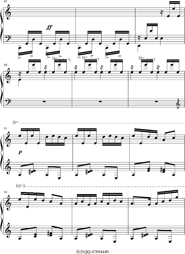 谷粒飞舞-钢琴谱(钢琴曲)-中国名曲8