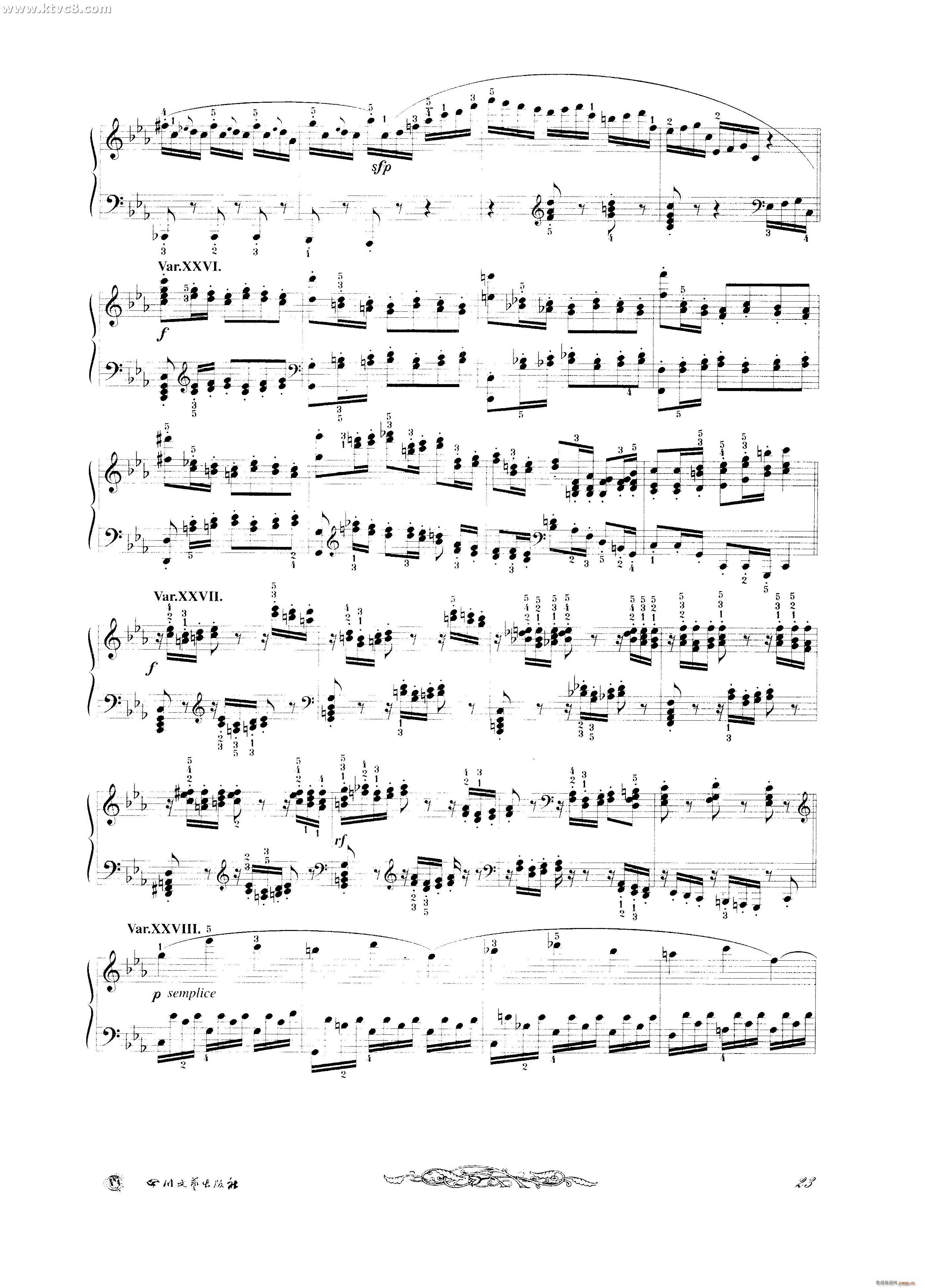 贝多芬钢琴变奏曲集六1