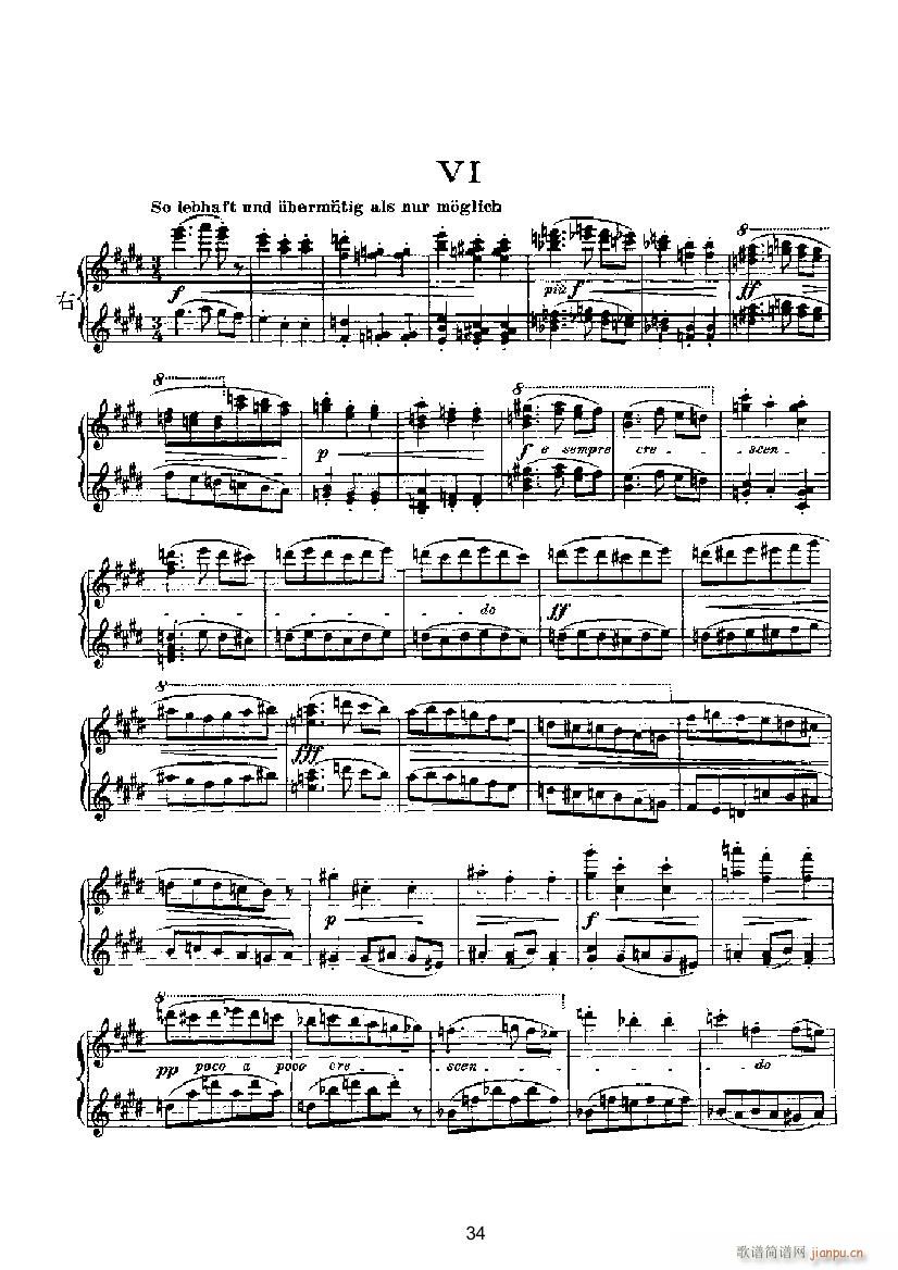 滑稽曲6（四手联弹） 键盘类 钢琴_马克斯.雷格尔2
