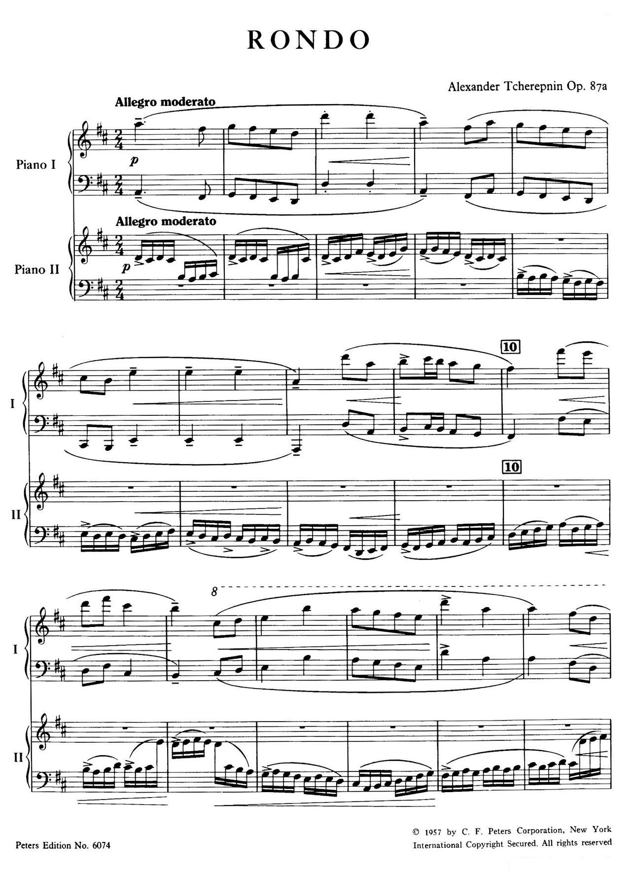 Rondo in D Major Op 87a(D大调回旋曲 双钢琴)1