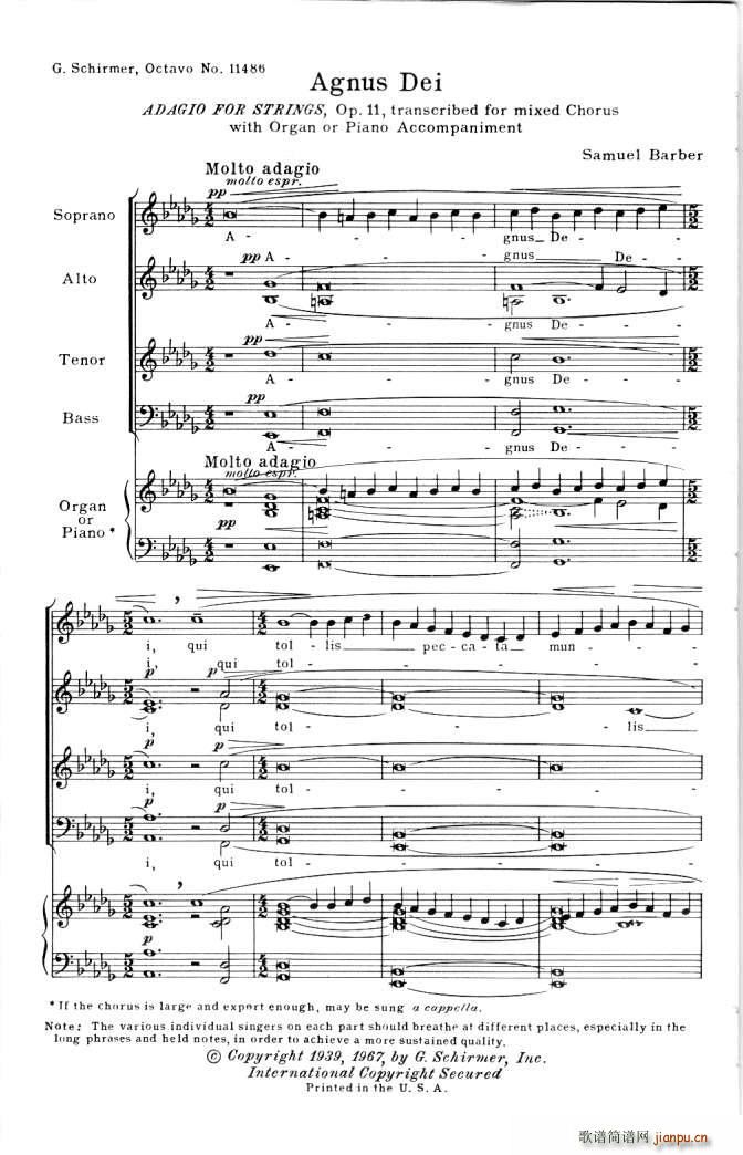 Barber op 11 Agnus Dei1