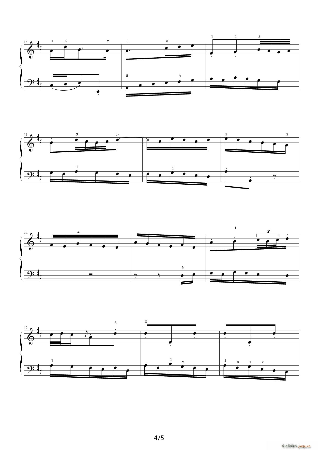 巴赫二部创意曲3 D调4